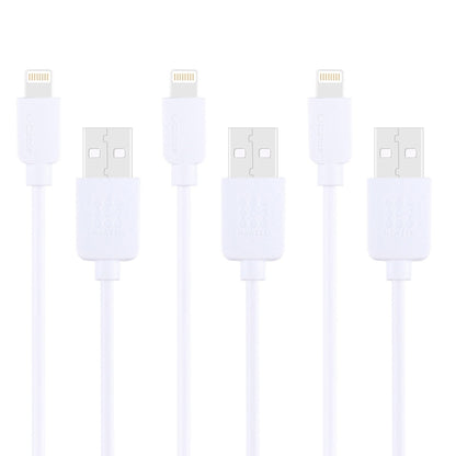 3 PCS HAWEEL 1m High Speed 8 pin to USB Sync and Charging Cable Kit for iPhone, iPad(White) - Normal Style Cable by buy2fix | Online Shopping UK | buy2fix