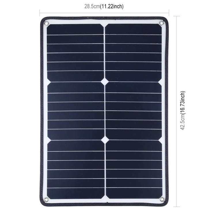 HAWEEL 5 PCS 20W Monocrystalline Silicon Solar Power Panel Charger, with USB Port & Holder & Tiger Clip, Support QC3.0 and AFC(Black) - Charger by HAWEEL | Online Shopping UK | buy2fix