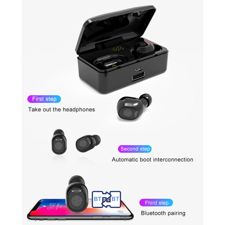 G10 TWS Bluetooth 5.0 Wireless Bluetooth Earphone with Charging Box, Support Digital Display & HD Call & Power Bank(Blue) - TWS Earphone by buy2fix | Online Shopping UK | buy2fix