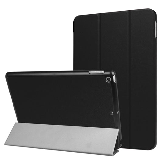 For iPad 9.7 (2018) & iPad 9.7 (2017) Custer Texture Horizontal Flip Leather Case with Three-folding Holder & Sleep / Wake-up Function(Black) - Apple Accessories by buy2fix | Online Shopping UK | buy2fix