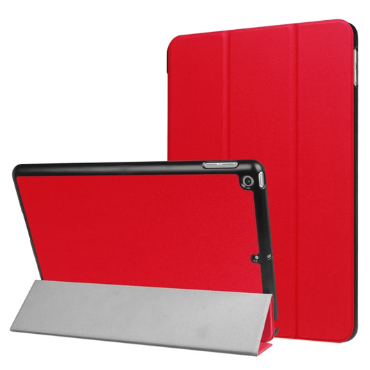 For iPad 9.7 (2018) & iPad 9.7 (2017) Custer Texture Horizontal Flip Leather Case with Three-folding Holder & Sleep / Wake-up Function(Red) - iPad 9.7 (2018) & (2017) Cases by buy2fix | Online Shopping UK | buy2fix