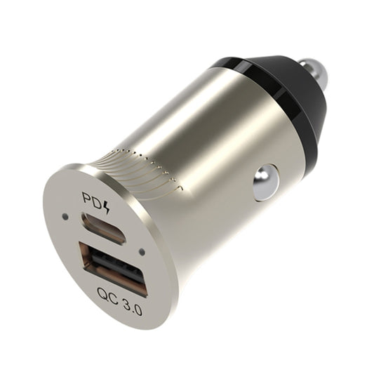 PD USB-C / Type-C + QC3.0 USB Fast Charging Car Charger with Dual LED Indicator - In Car by buy2fix | Online Shopping UK | buy2fix