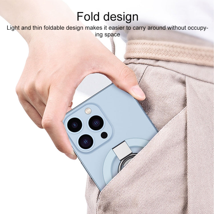 MagSafe Magnetic Adhesive Free Double Joint Ring Holder For iPhone 13 Series / iPhone 12 Series(Blue) - Ring Holder by buy2fix | Online Shopping UK | buy2fix