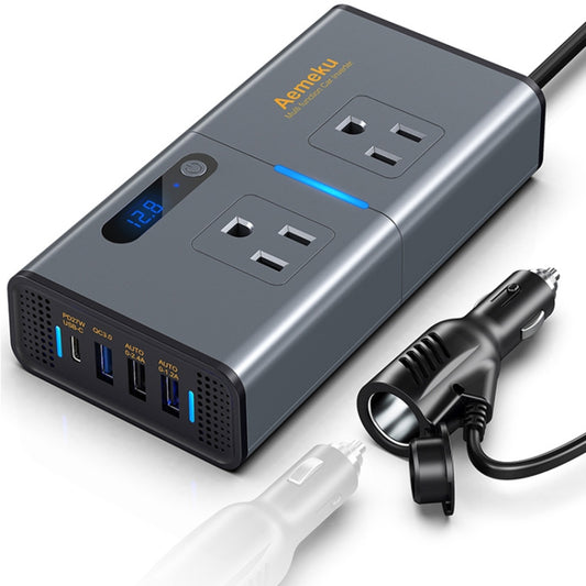 Aemeku Car 200W Inverter USB Power Converter Socket, US Plug - In Car by buy2fix | Online Shopping UK | buy2fix