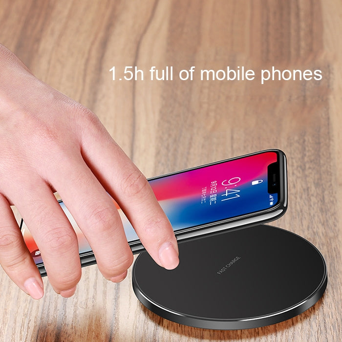 GY-68 Ultra-Thin Aluminum Alloy Wireless Fast Charging Qi Charger Pad(Black) - Wireless Charger by buy2fix | Online Shopping UK | buy2fix