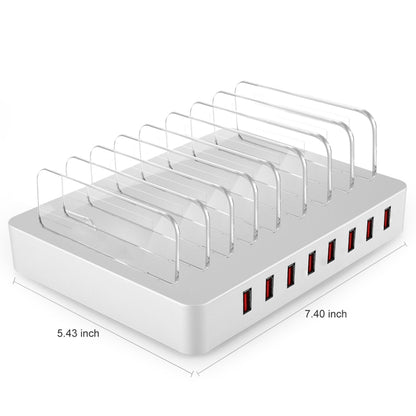 X6 96W 2.4A 8 USB Ports Smart Charger with Detachable Bezel, AU Plug(White) - Multifunction Charger by buy2fix | Online Shopping UK | buy2fix