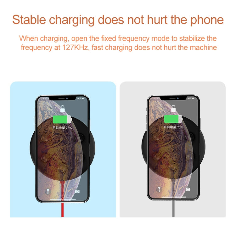 10W Portable Suction Cup Mobile Phone Fast Charging Wireless Charger, Suitable for iPhone 8 / X, Length: 1.5m(White + Black) - Apple Accessories by buy2fix | Online Shopping UK | buy2fix