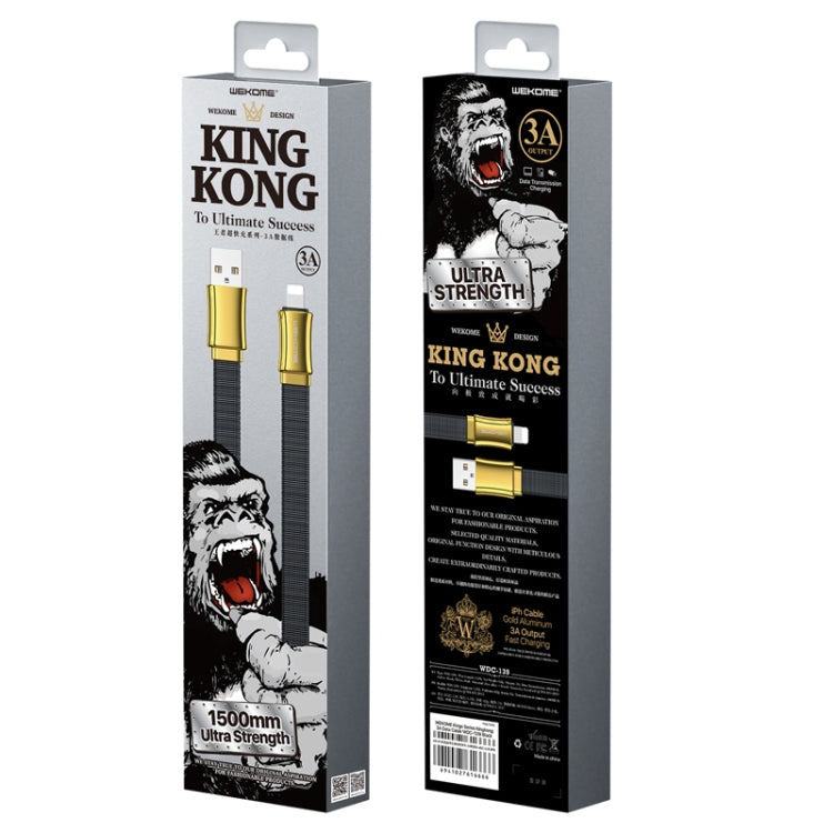 WK WDC-139 3A USB to 8 Pin King Kong Series Data Cable for iPhone, iPad (Gold) - Normal Style Cable by WK | Online Shopping UK | buy2fix