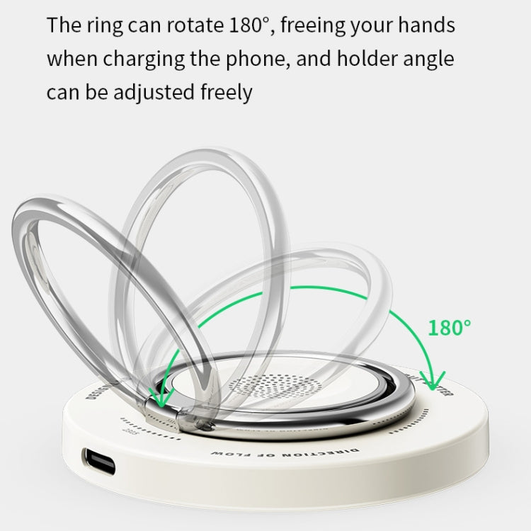 ROCK W51 15W Magnetic Ring Holder 3 in 1 Wireless Charger (Black) - Wireless Charger by ROCK | Online Shopping UK | buy2fix