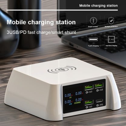 F96 100W USB x3 + PD Multi-function Smart Wireless Charger Charging Station - Multifunction Charger by buy2fix | Online Shopping UK | buy2fix