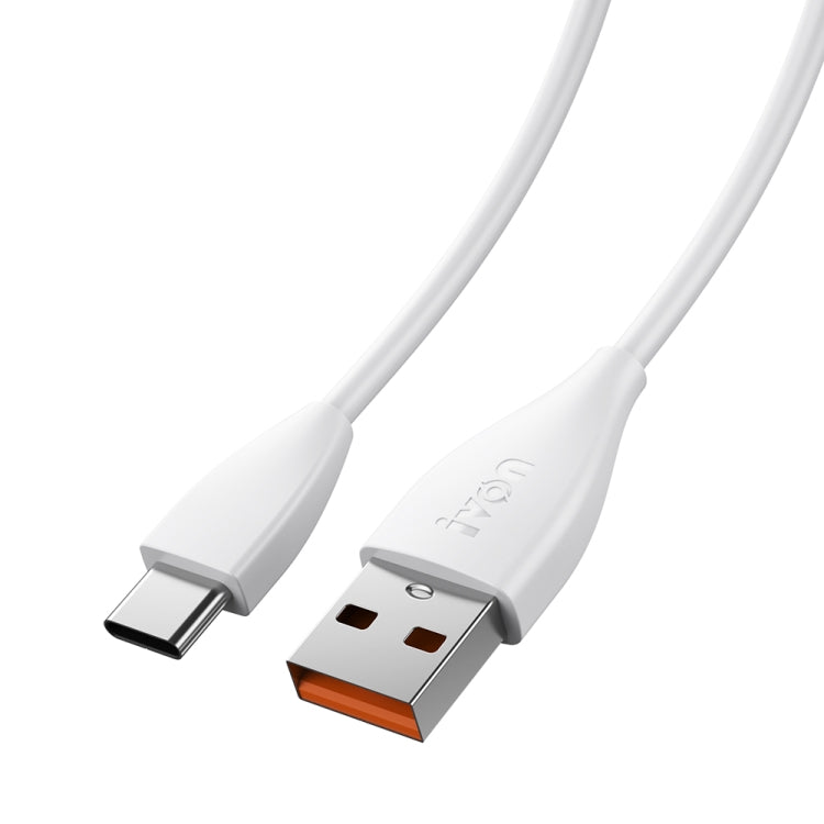 IVON CA87 USB to USB-C / Type-C TPE Fast Charge Data Cable, Cable Length: 1m (White) - USB-C & Type-C Cable by IVON | Online Shopping UK | buy2fix