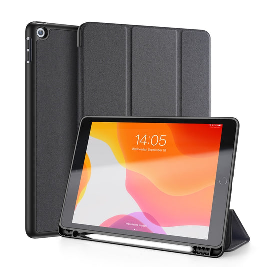 For iPad 10.2 DUX DUCIS Domo Series Horizontal Flip Magnetic PU Leather Case with Three-folding Holder & Pen Slot & Sleep / Wake-up Function (Black) - iPad 10.2 Cases by DUX DUCIS | Online Shopping UK | buy2fix