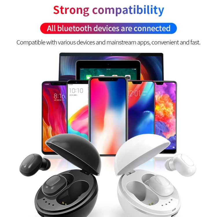 A10 TWS Space Capsule Shape Wireless Bluetooth Earphone with Magnetic Charging Box & Lanyard, Support HD Call & Automatic Pairing Bluetooth(Black) - TWS Earphone by buy2fix | Online Shopping UK | buy2fix