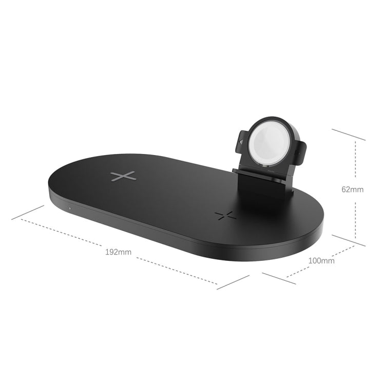 A04 3 in 1 Multi-function Qi Standard Wireless Charger for Mobile Phones & iWatch & AirPods (Black) - Apple Accessories by buy2fix | Online Shopping UK | buy2fix