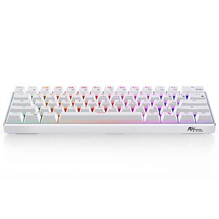 RK61 61 Keys Bluetooth / 2.4G Wireless / USB Wired Three Modes Red Switch Tablet Mobile Gaming Mechanical Keyboard with RGB Backlight, Cable Length: 1.5m (White) - Wired Keyboard by buy2fix | Online Shopping UK | buy2fix