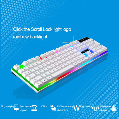 ZGB G21 104 Keys USB Wired Mechanical Feel Colorful Backlight Office Computer Keyboard Gaming Keyboard(White) -  by buy2fix | Online Shopping UK | buy2fix