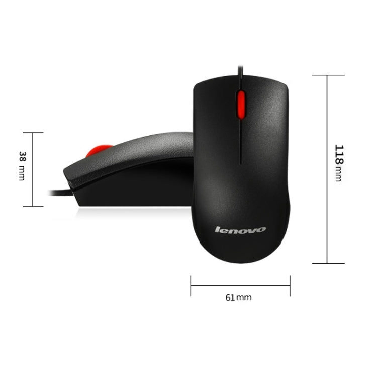 Lenovo M120 Pro Fashion Office Red Dot Wired Mouse (Black) - Wired Mice by Lenovo | Online Shopping UK | buy2fix