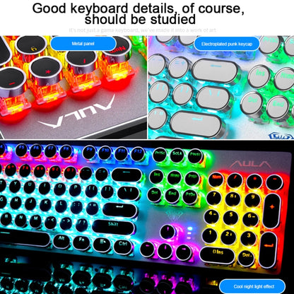 AULA S2016 104-keys Square Key Cap Mixing Light Mechanical Blue Switch Metal Panel Wired USB Gaming Keyboard, Length: 1.6m - Wired Keyboard by AULA | Online Shopping UK | buy2fix