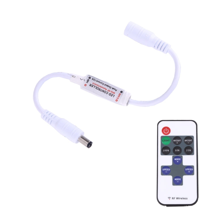 Mini Single Color LED Controller with 11 Keys RF Remote Control, DC 5-24V(White) - LED Light by buy2fix | Online Shopping UK | buy2fix