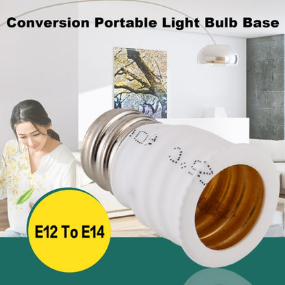 E12 to E14 Light Lamp Bulbs Adapter Converter (White) - LED Light by buy2fix | Online Shopping UK | buy2fix