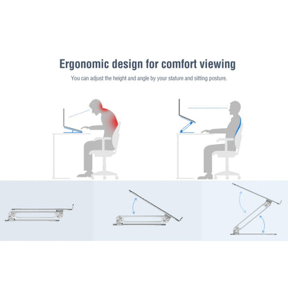 NILLKIN ProDesk Adjustable Aluminum Alloy Laptop Notebook Stand Holder (Grey) - MacBook Holder by NILLKIN | Online Shopping UK | buy2fix
