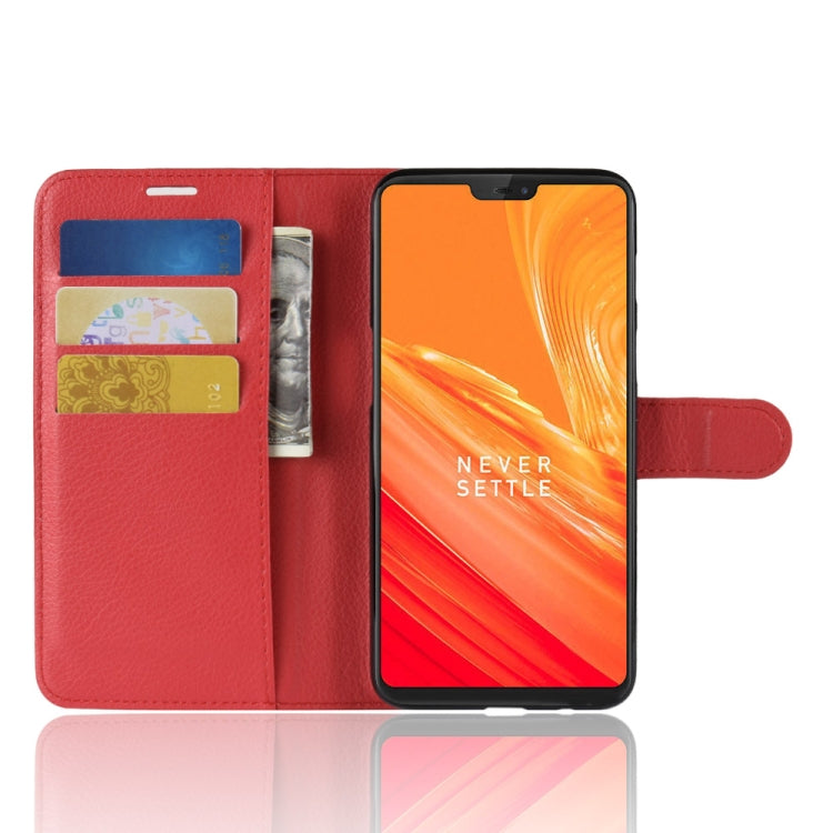 For OnePlus 6 Litchi Texture Horizontal Flip Leather Case with Holder & Card Slots & Wallet(Red) - OnePlus Cases by buy2fix | Online Shopping UK | buy2fix