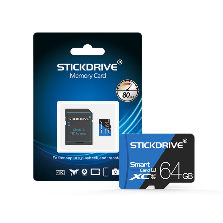 STICKDRIVE 64GB High Speed U3 Blue and Black TF(Micro SD) Memory Card - Micro SD Card by STICKDRIVE | Online Shopping UK | buy2fix