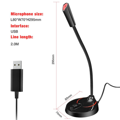 HXSJ F12 360 Degrees Bendable Drive-free USB Computer Microphone, Cable Length: 2.2m - Microphone by HXSJ | Online Shopping UK | buy2fix