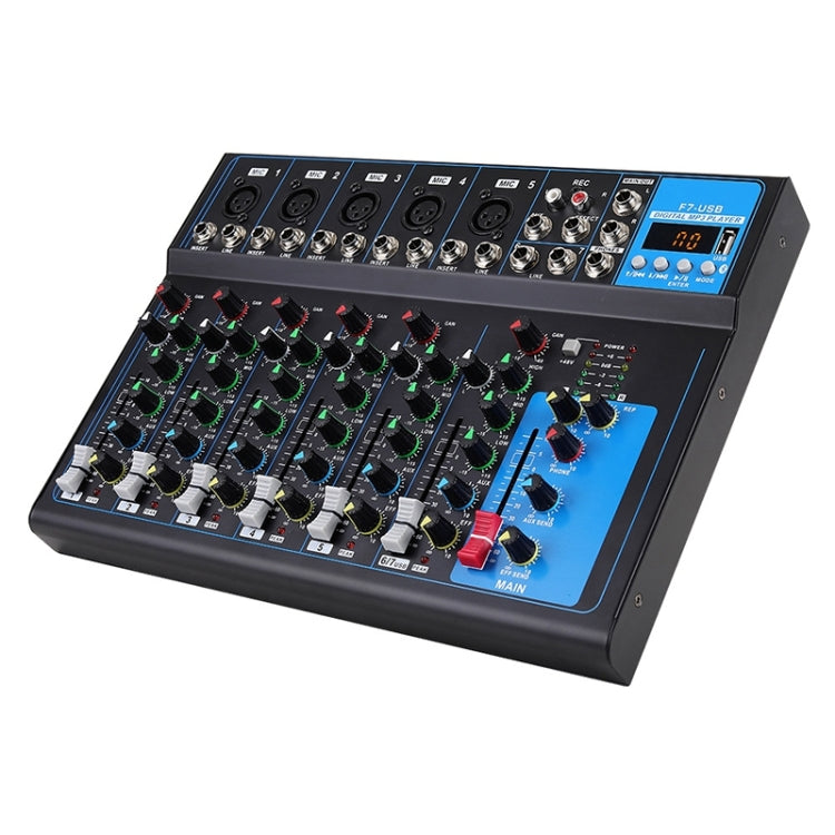 F7 Home 7-channel Bluetooth USB Reverb Mixer, US Plug(Black) - Consumer Electronics by buy2fix | Online Shopping UK | buy2fix
