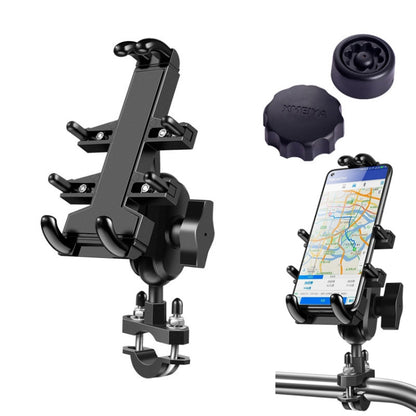 U-shaped Bolt Ball-Head Motorcycle Handlebar Multi-function Eight-jaw Aluminum Phone Navigation Holder Bracket with Anti-theft Knobs - Holder by buy2fix | Online Shopping UK | buy2fix