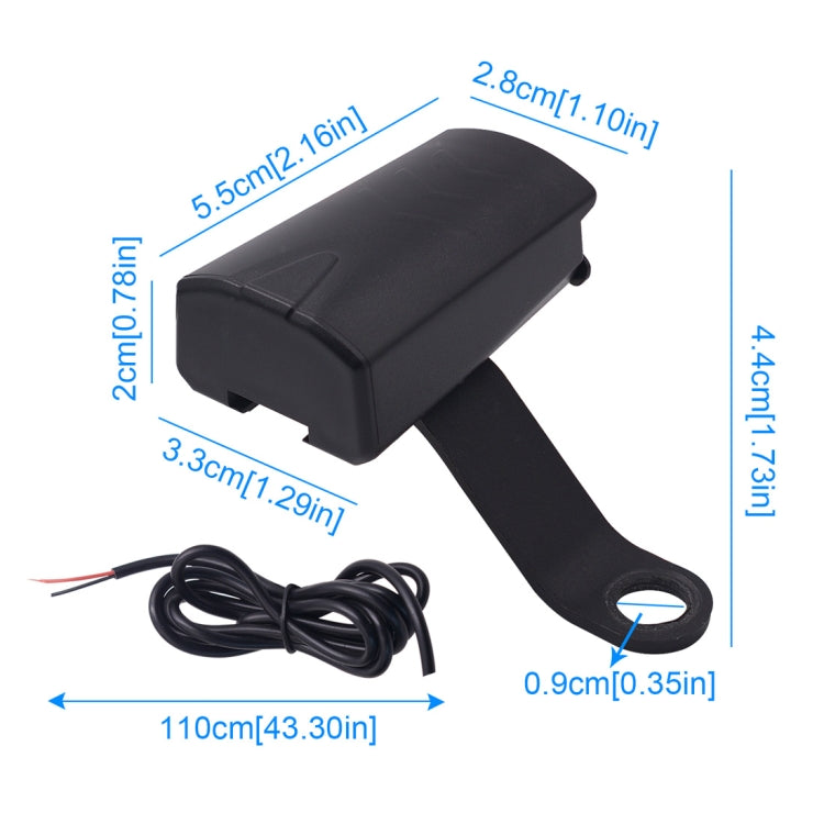 Motorcycle Waterproof DC 8-32V 5V / 1.2A Rearview Mirror USB Phone Charger Adapter, with Indicator Light - Battery Charger by buy2fix | Online Shopping UK | buy2fix