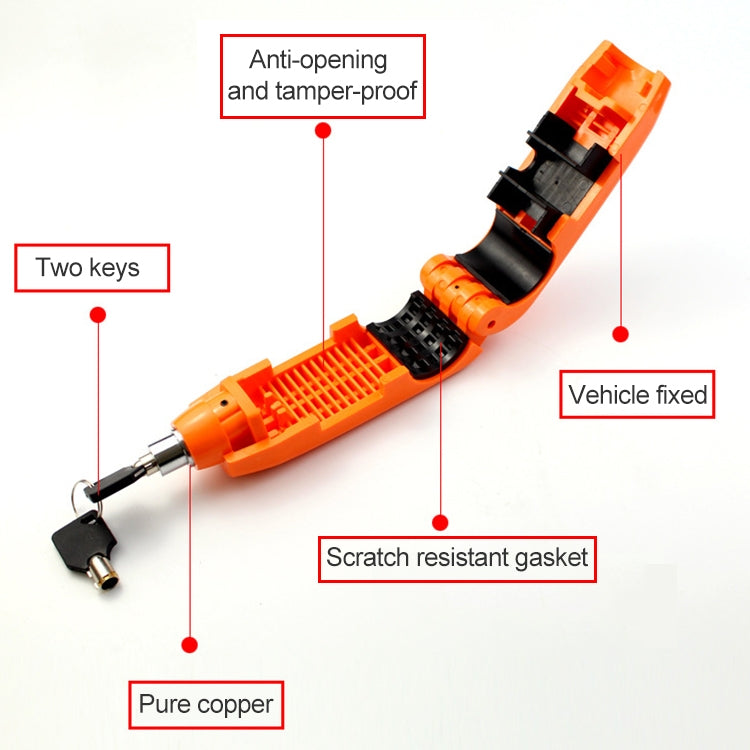 Motorcycle Electric Car Aluminum AlloyThrottle Anti-theft Brake Lock(Orange) - Steering Wheel Locks by buy2fix | Online Shopping UK | buy2fix