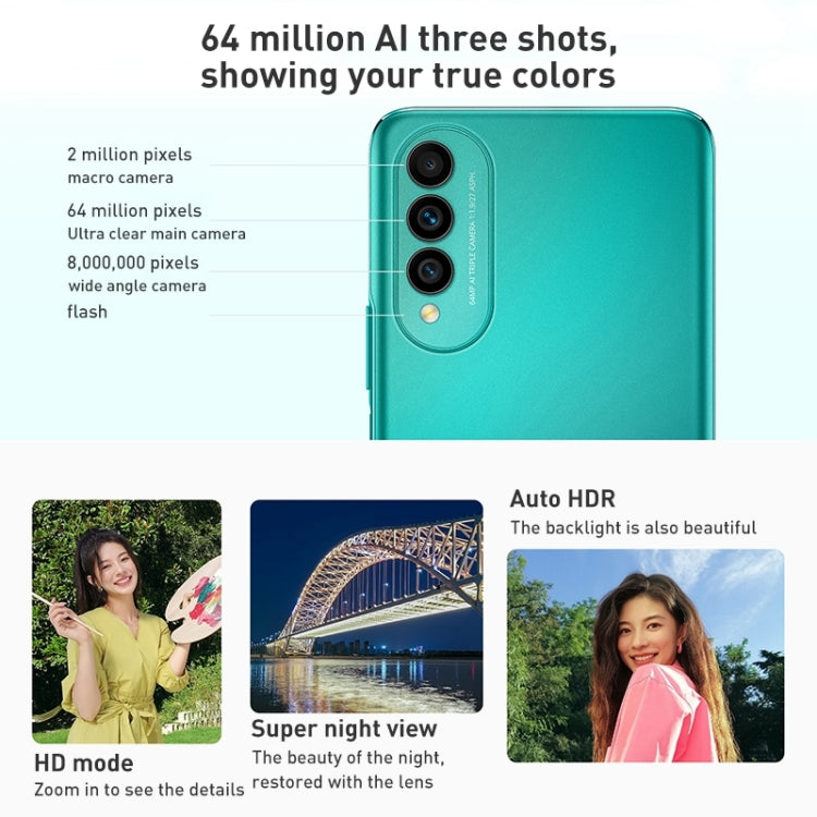 HUAWEI nova 10z 128GB CHA-AL80, 64MP Cameras, China Version, Triple Back Cameras, Side Fingerprint Identification, 6.6 inch HarmonyOS 2.0 Octa Core, Network: 4G, OTG, Not Support Google Play(Green) - Huawei Mate & P by Huawei | Online Shopping UK | buy2fix