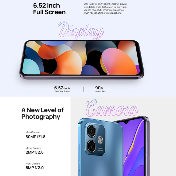 Ulefone Note 16 Pro, 8GB+128GB, Dual Back Cameras, Face ID & Side Fingerprint Identification, 4400mAh Battery, 6.52 inch Android 13 Unisoc T606 OctaCore up to 1.6GHz, Network: 4G, Dual SIM, OTG(Blue) - Ulefone by Ulefone | Online Shopping UK | buy2fix