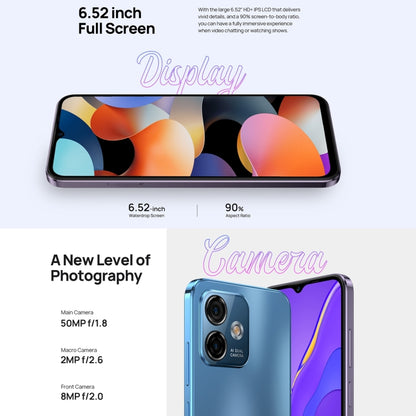 Ulefone Note 16 Pro, 8GB+256GB, Dual Back Cameras, Face ID & Side Fingerprint Identification, 4400mAh Battery, 6.52 inch Android 13 Unisoc T606 Octa Core up to 1.6GHz, Network: 4G, Dual SIM, OTG (Purple) - Ulefone by Ulefone | Online Shopping UK | buy2fix