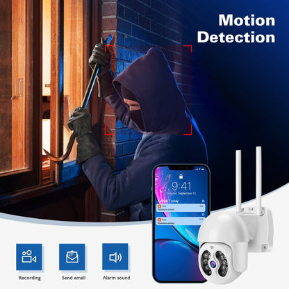Tuya QX56 3.0 Million Pixels IP66 Waterproof 2.4G Wireless IP Camera, Support Motion Detection & Two-way Audio & Full Color Night Vision & TF Card, US Plug - Security by buy2fix | Online Shopping UK | buy2fix