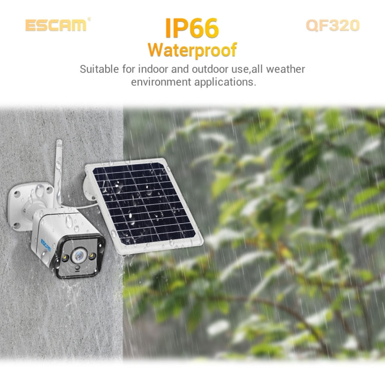 ESCAM QF320 HD 1080P 4G Solar Panel IP Camera, Support Night Vision & TF Card & PIR Motion Detection & Two Way Audio - Dome Camera by ESCAM | Online Shopping UK | buy2fix