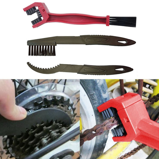 2 Set Bicycle Chain Cleaning Brush Flywheel Cleaning Tools Crankset Brush Cleaning Chain Wheel Set Brush (Red) - Outdoor & Sports by buy2fix | Online Shopping UK | buy2fix