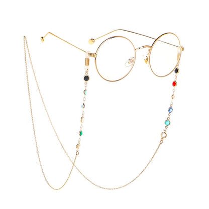 Star Style Stained Glass Presbyopic Myopic Eyeglasses Chain(Gold) - Glasses Accessories by buy2fix | Online Shopping UK | buy2fix