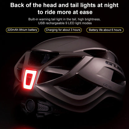 GUB CJD Integrally-Molded Bicycle Goggles Helmet With Tail Light(Pearl White) - Protective Helmet & Masks by GUB | Online Shopping UK | buy2fix