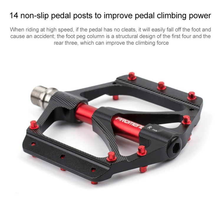 PROMEND PD-M82-TI 1 Pair Mountain Bicycle Titanium Alloy Shaft 3-Bearings Wide Pedals (Black) - Pedals by PROMEND | Online Shopping UK | buy2fix