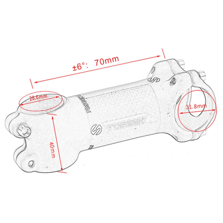 TOSEEK Road Mountain Bike Ultra-light Handlebar Stem Riser Faucet, Size: 6 Degree, 70mm (Gloss) - Bicycle Grips by TOSEEK | Online Shopping UK | buy2fix