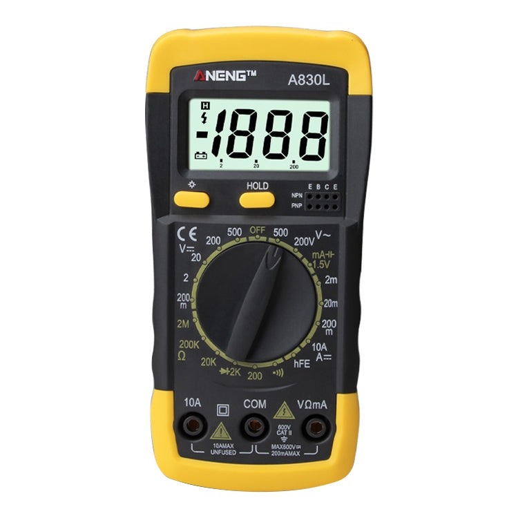 ANENG A830L Handheld Multimeter Household Electrical Instrument (Yellow Grey) - Consumer Electronics by ANENG | Online Shopping UK | buy2fix