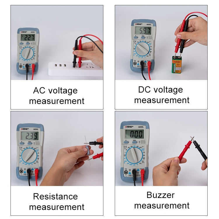 ANENG A830L Handheld Multimeter Household Electrical Instrument (Yellow Grey) - Consumer Electronics by ANENG | Online Shopping UK | buy2fix