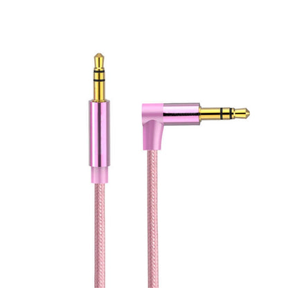 AV01 3.5mm Male to Male Elbow Audio Cable, Length: 3m (Rose Gold) - Aux Cable by buy2fix | Online Shopping UK | buy2fix