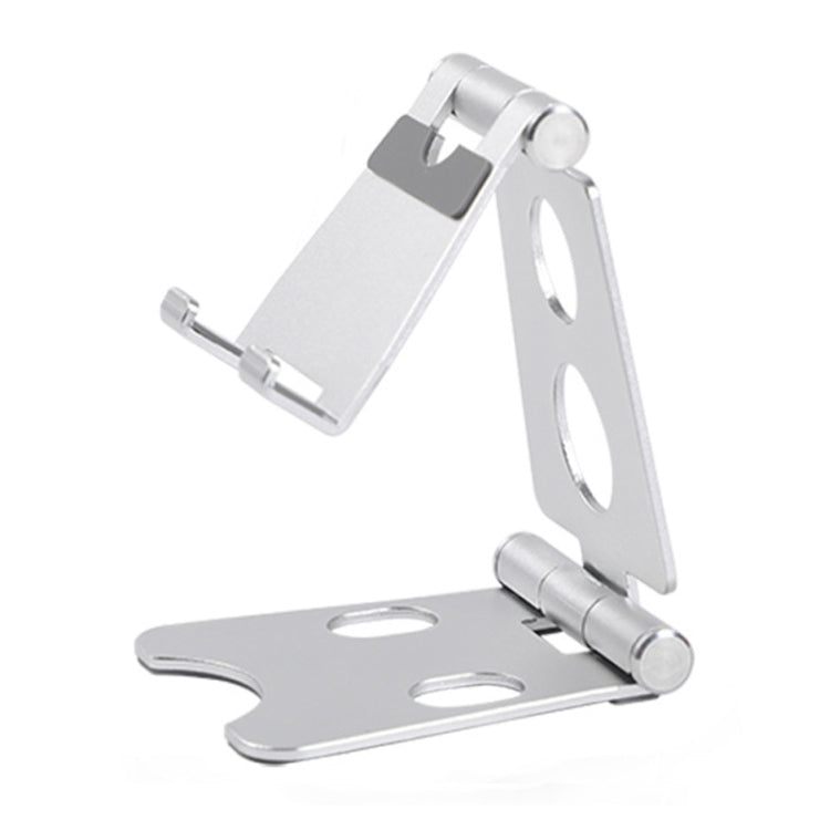 ROOSTAND R2 Aluminum Alloy Mobile Desktop Tablet Bracket Double Folding Lazy Artifact, Size: 6.4x7x9cm(Silver) - Desktop Holder by buy2fix | Online Shopping UK | buy2fix