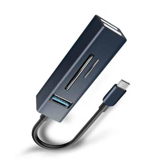 15102 5 in 1 USB-C / Type-C to USB3.0 + SD / TF Card Reader HUB Adapter (Blue) - Computer & Networking by buy2fix | Online Shopping UK | buy2fix