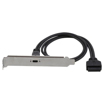 50cm USB-C / Type-C Female to USB 3.0 Motherboard 20 Pin Female Panel Expansion Bracket Mount Cable - Computer & Networking by buy2fix | Online Shopping UK | buy2fix