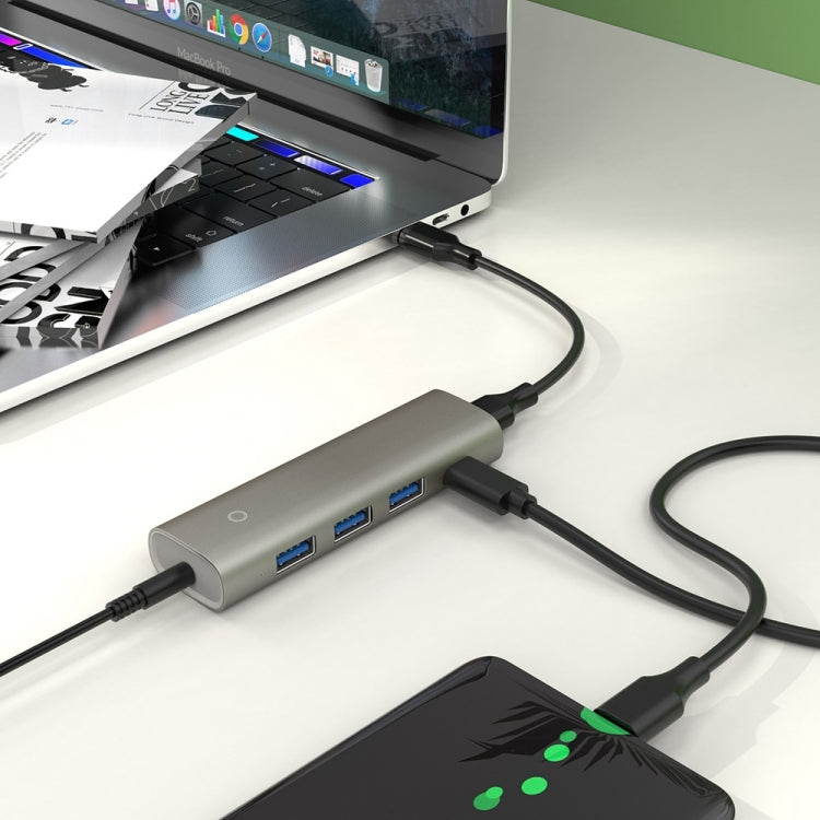 Rocketek HC466 USB3.2 Gen2 Type-C 4 in 1 HUB Adapter - USB HUB by ROCKETEK | Online Shopping UK | buy2fix