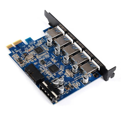 ORICO PVU3-5O2I USB3.0 * 5 + 20Pin Slot * 1 PCI Express Card for Desktop, 5Gbps Superspeed Data Transmission(Black) - Add-on Cards by ORICO | Online Shopping UK | buy2fix